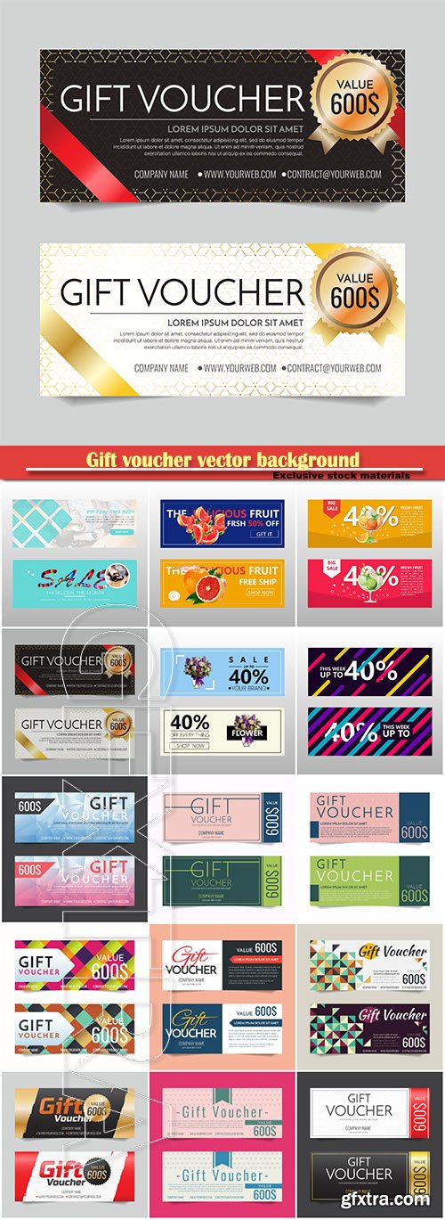 Gift voucher vector background # 6