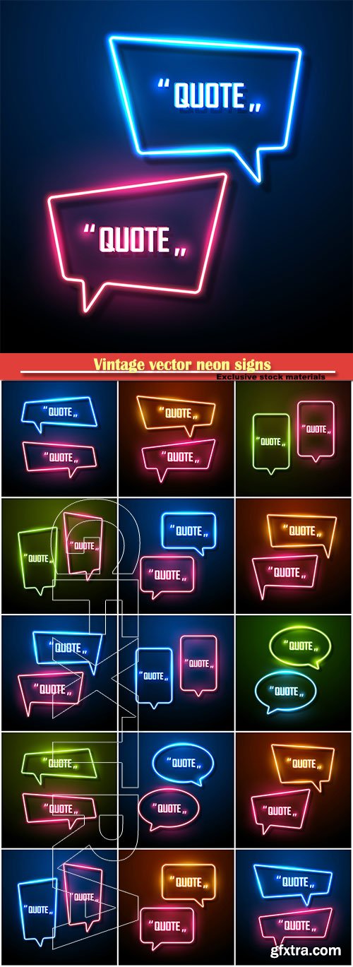 Vintage vector neon signs