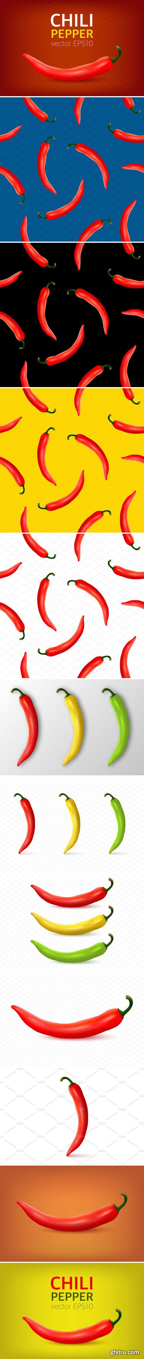 CM - Chili pepper. Vector set 1907026