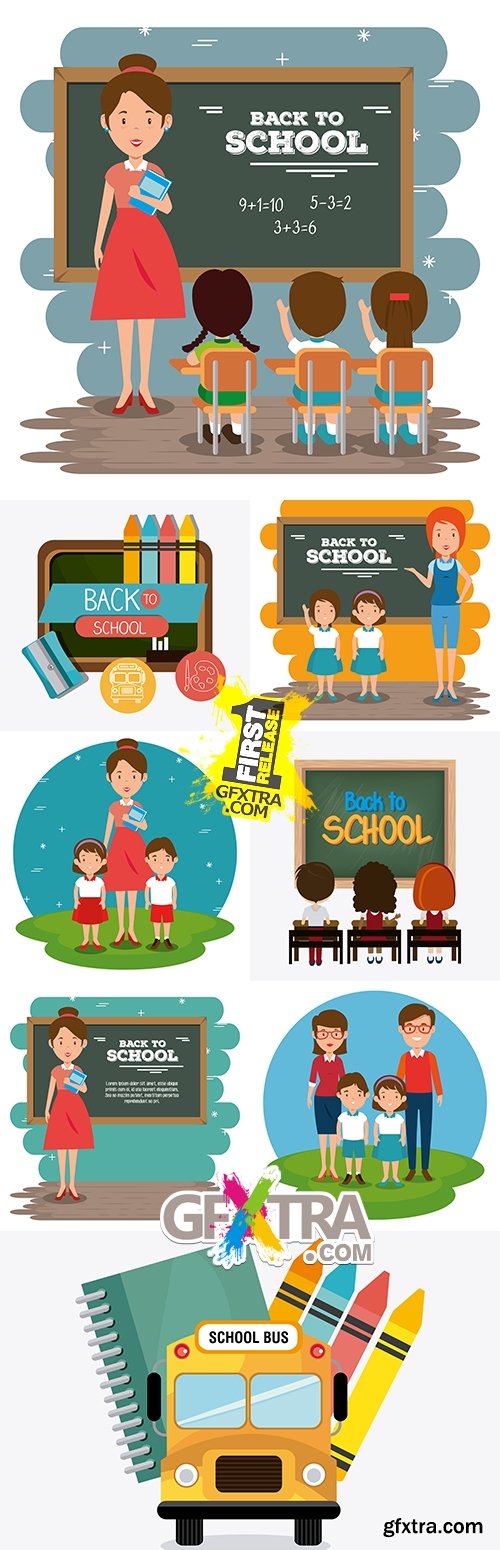 Back to school collection accessories element illustration 7