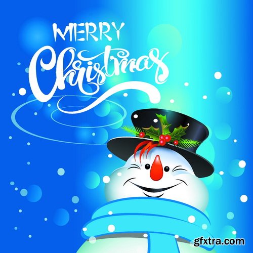 Vectors - Backgrounds with Snowman 22