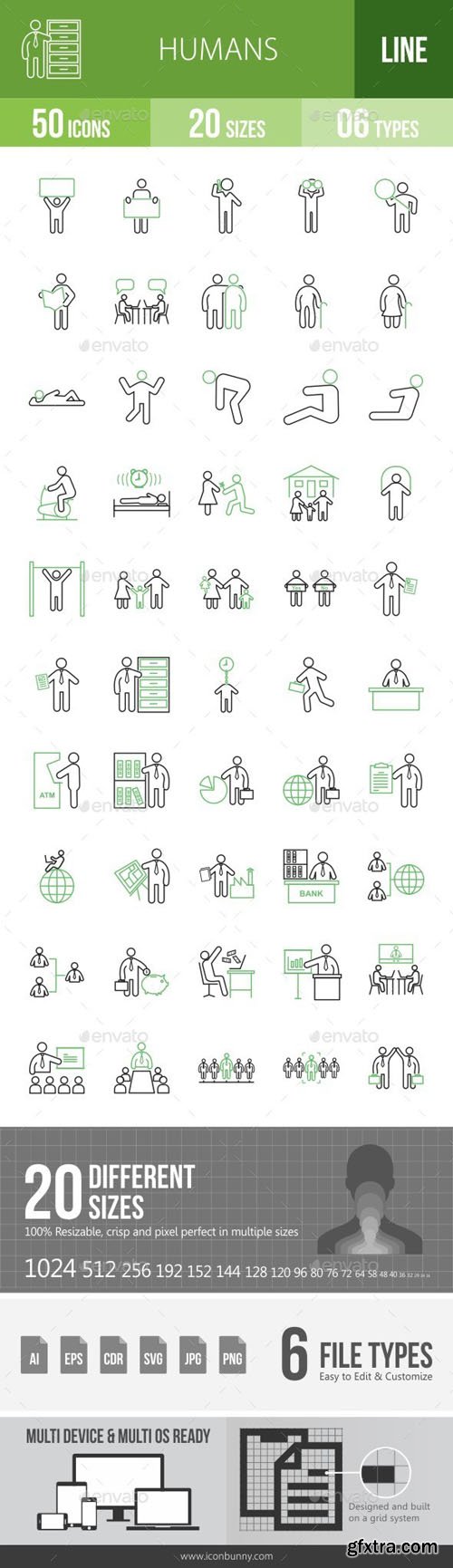 GR - Humans Green & Black Icons 14331210