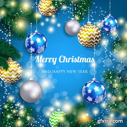 Vectors - Christmas Balls Backgrounds Set 9