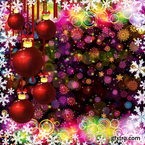 Vectors - Christmas Balls Backgrounds Set 9