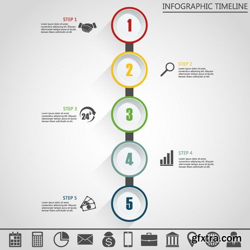 Vectors - Timeline Infographics 44