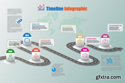 Vectors - Timeline Infographics 44