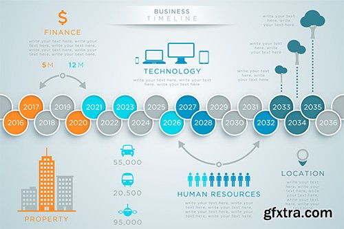 Vectors - Timeline Infographics 44