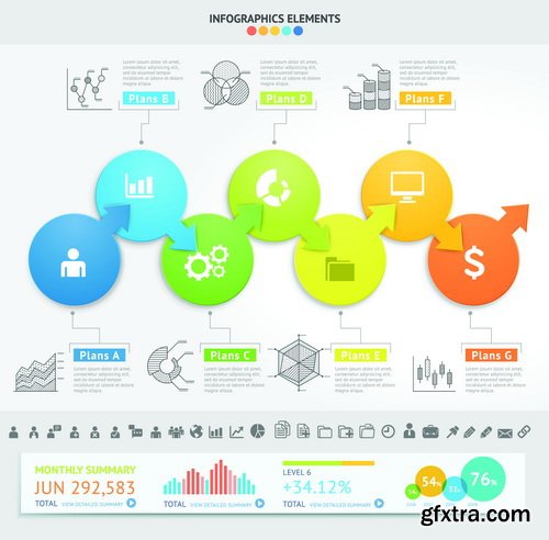 Vectors - Timeline Infographics 44