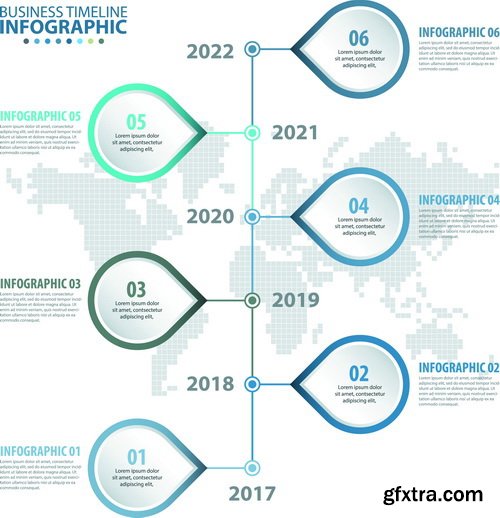 Vectors - Timeline Infographics 44