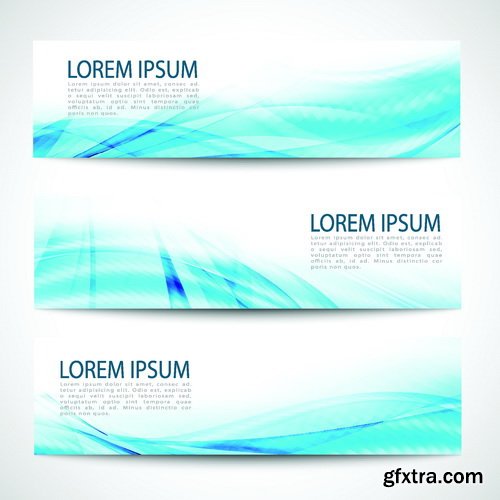 Vectors - Blue Waves Banners Set 7