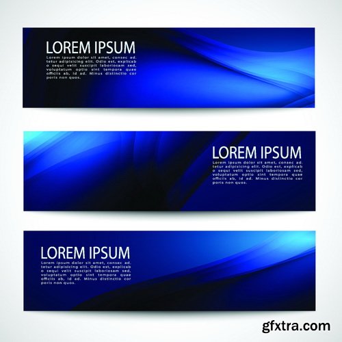 Vectors - Blue Waves Banners Set 7