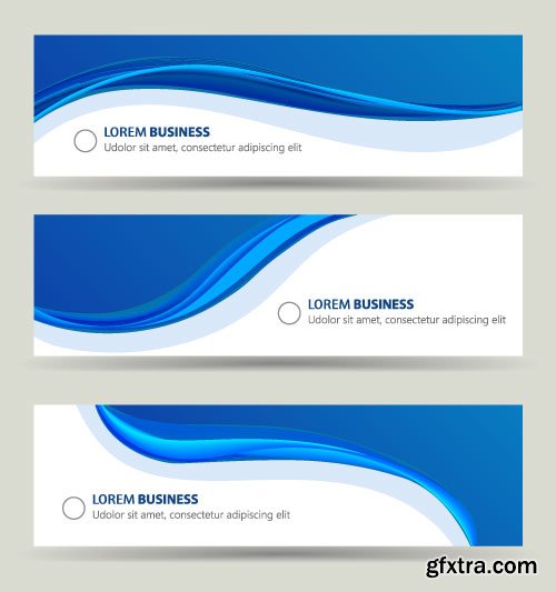 Vectors - Blue Waves Banners Set 7