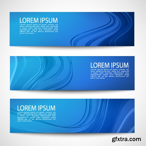 Vectors - Blue Waves Banners Set 7