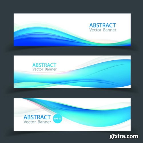 Vectors - Blue Waves Banners Set 7