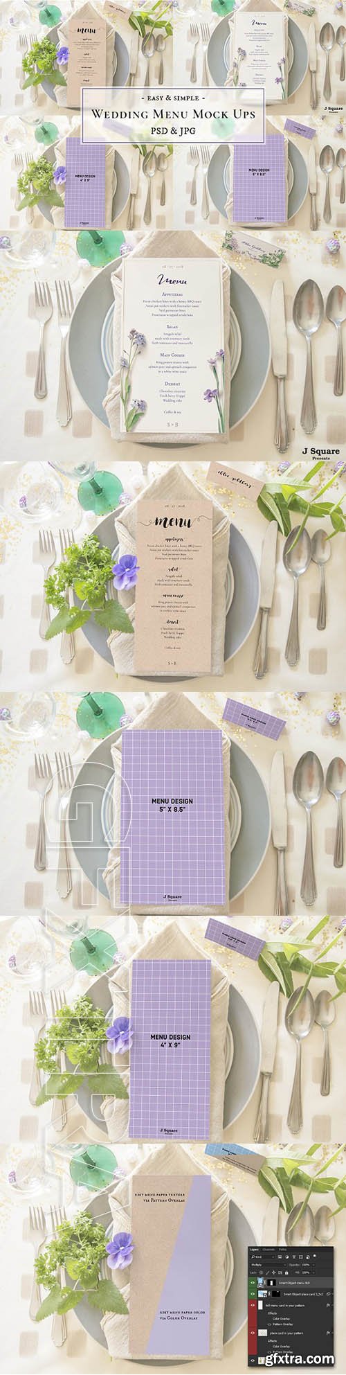 CreativeMarket - Simple Wedding Menu Mock Ups 1950495