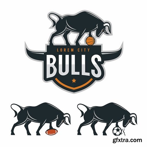 Bull cow logo cartoon vector image 25 EPS