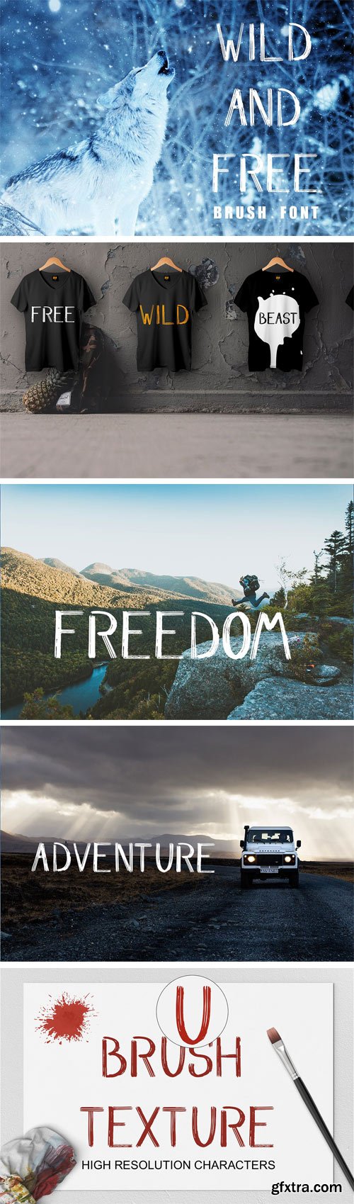 CM - WILD & FREE Brush Font 1938404