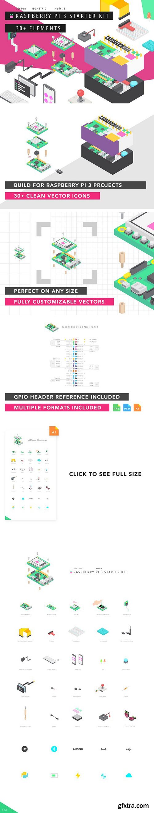 CM - Isometric Raspberry Pi 3 Starter Kit 1889117