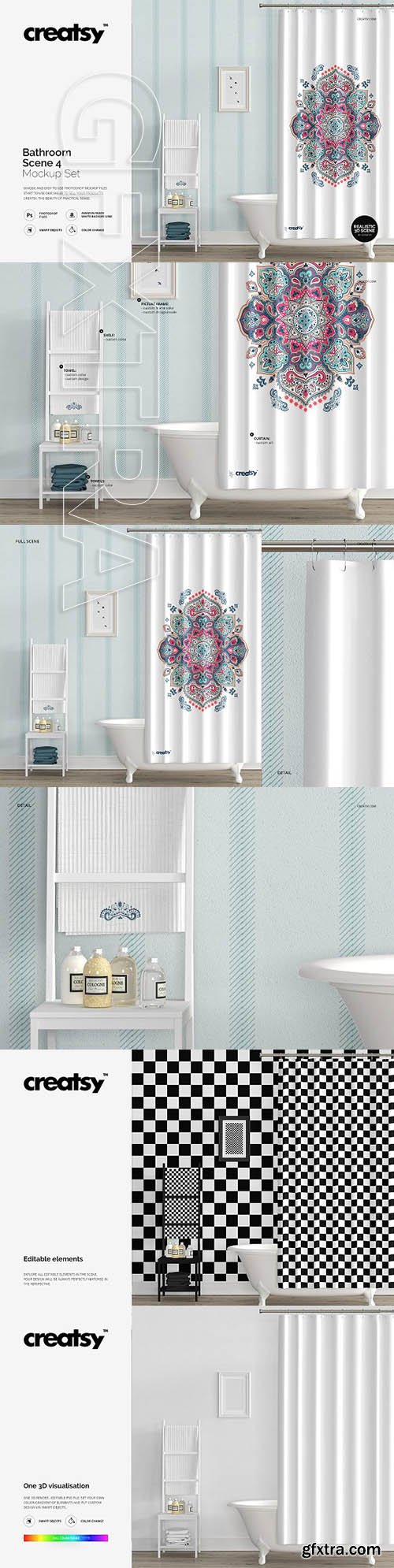 CreativeMarket - Bathroom Scene 4 Mockup 1969364