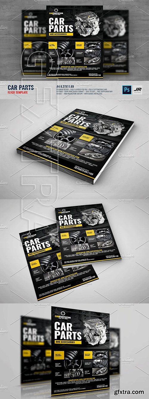 CreativeMarket - Car Parts and Accessories Flyer 1969695