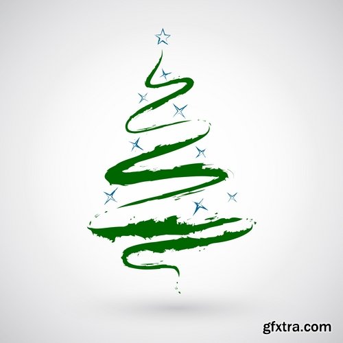 Vector a background picture winter tree new year christmas 25 EPS