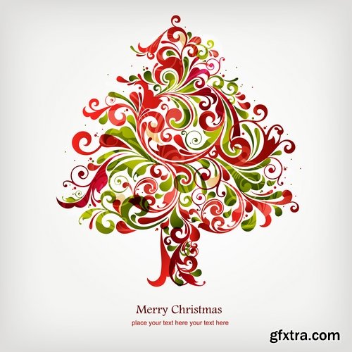 Vector a background picture winter tree new year christmas 25 EPS