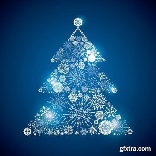 Vector a background picture winter tree new year christmas 25 EPS