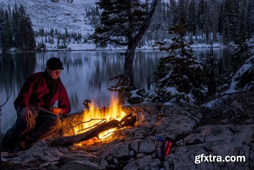 People man woman camp fire vacation vacations nature landscape 25 HQ Jpeg