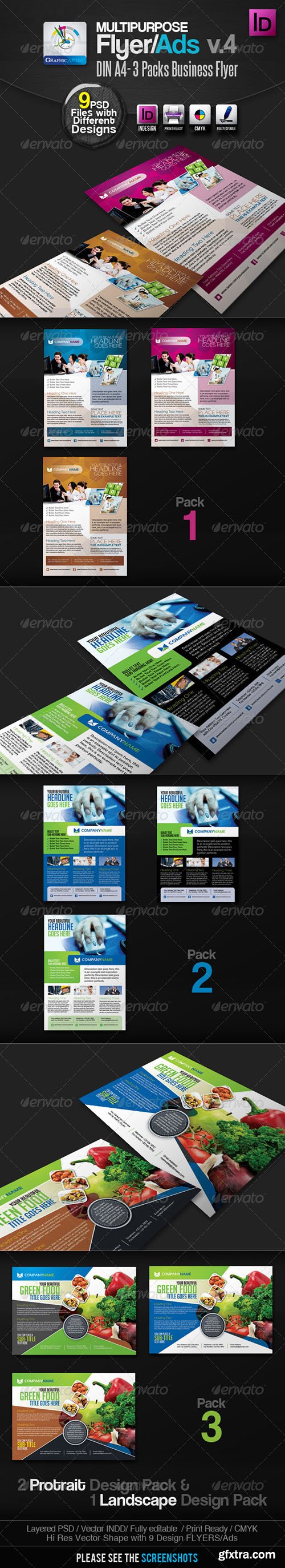 Graphicriver Multipurpose InDesign Flyers/Ads Pack v.4 2593154