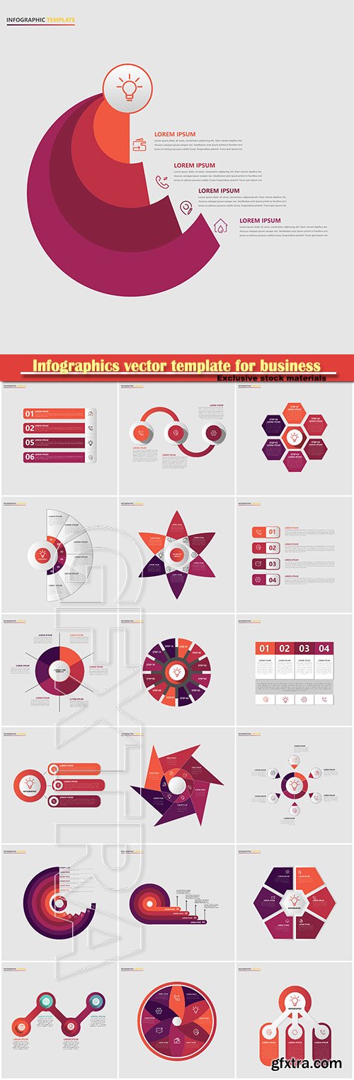 Infographics vector template for business presentations or information banner # 16