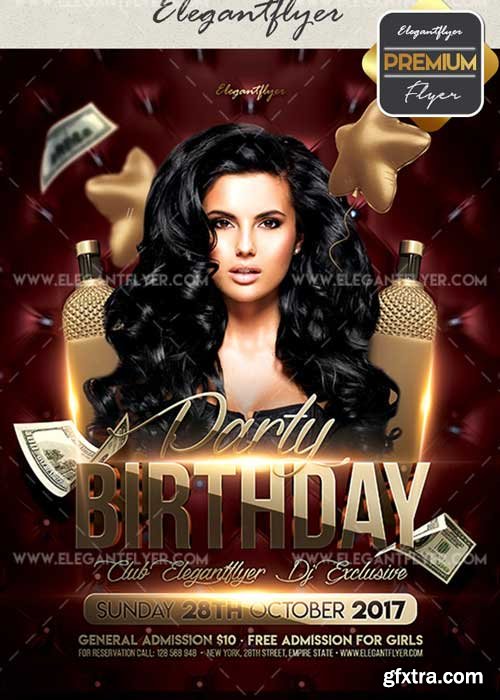 Birthday Party V44 Flyer PSD Template + Facebook Cover