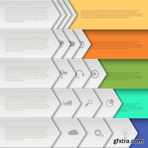 Vectors - Arrows Infographics Backgrounds 48