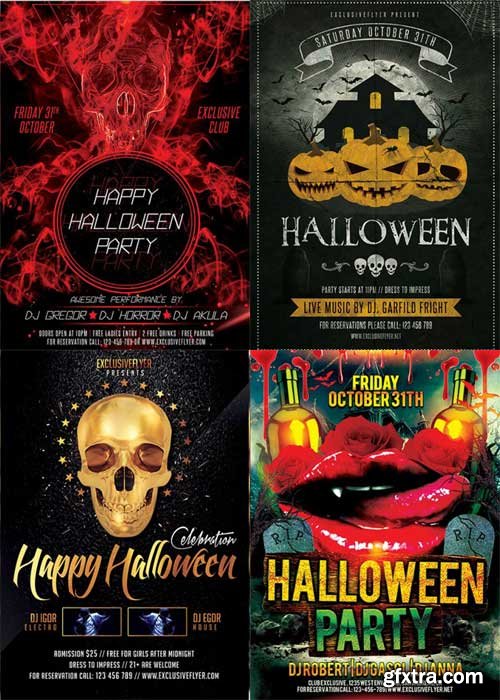 Halloween Night 4in1 V3 Flyer Template