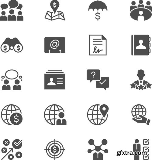 Vectors - Black Business Icons 20