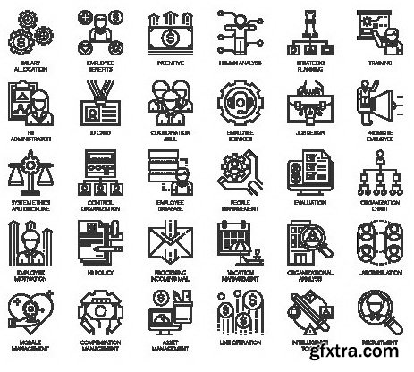 Vectors - Black Business Icons 20