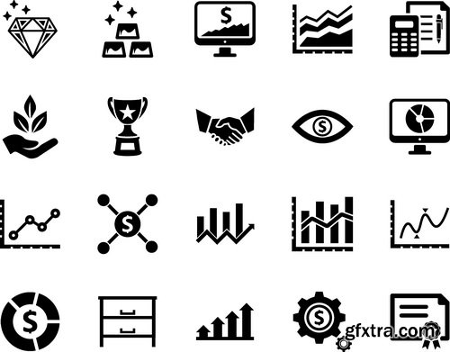 Vectors - Black Business Icons 20