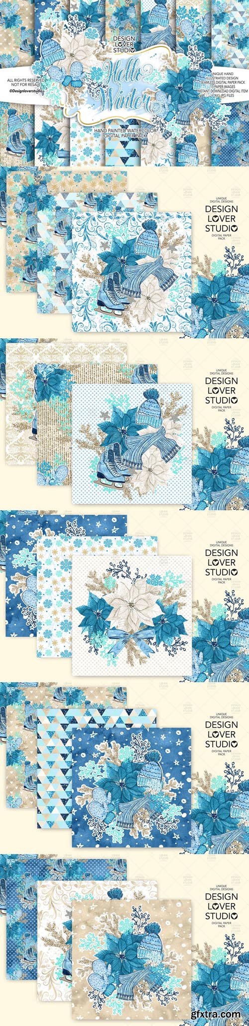 Hello Winter digital paper pack