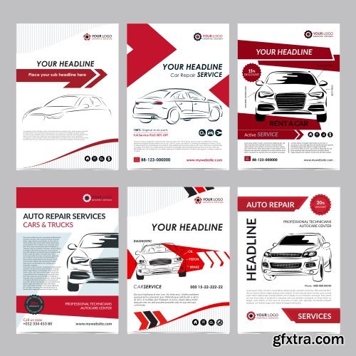 Vectors - Red Business Flyers 23