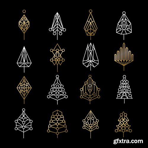 Vectors - Creative Christmas Trees Set 6