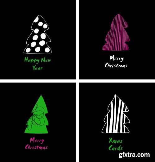 Vectors - Creative Christmas Trees Set 6