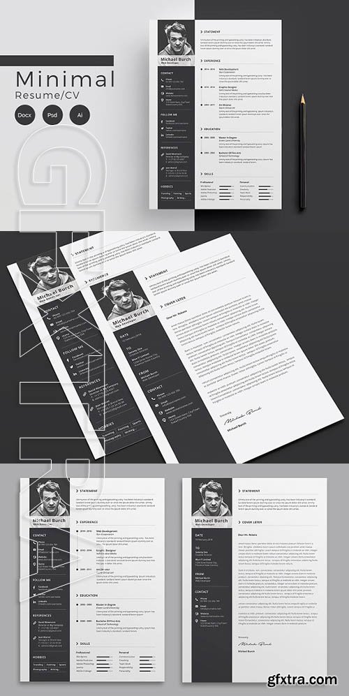 CreativeMarket - Minimal Cv-Resume 1967051