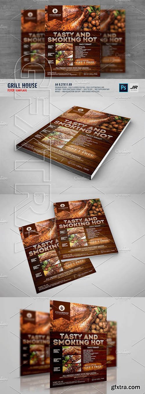 CreativeMarket - Barbecue Restaurant Flyer 1969876