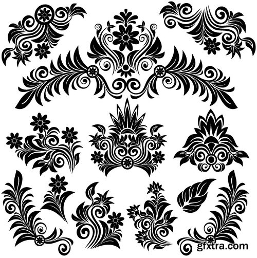 Vectors - Floral Ornaments Set 23