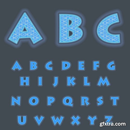 Vectors - Blue Creative Alphabets 3