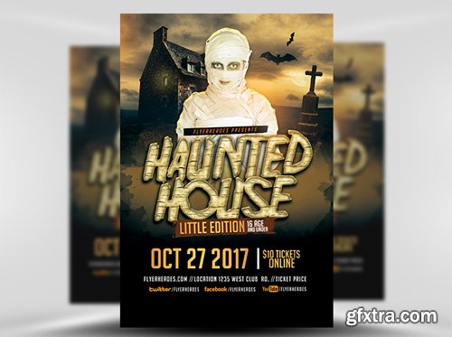 Little Haunted House Flyer Template 2