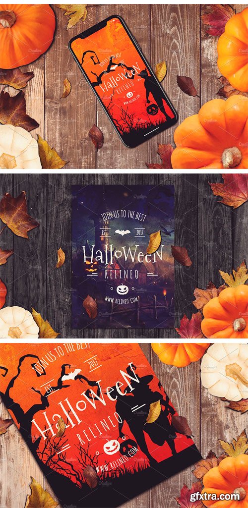 CM - Halloween Mock-ups 10 PSD Pack 1952138