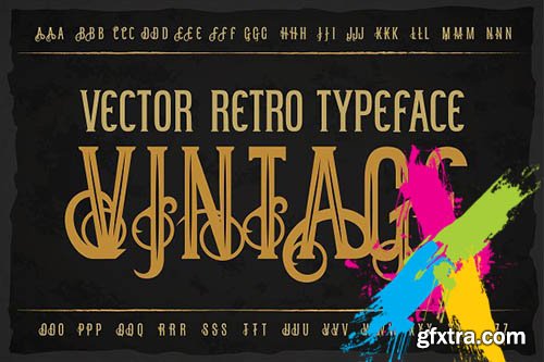 CreativeMarket - Vintage otf and vector font 1969002