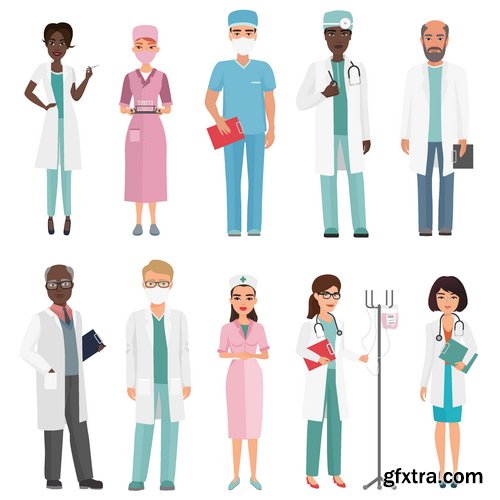 Vectors - Doctors and nurses 10