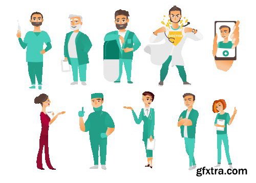 Vectors - Doctors and nurses 10