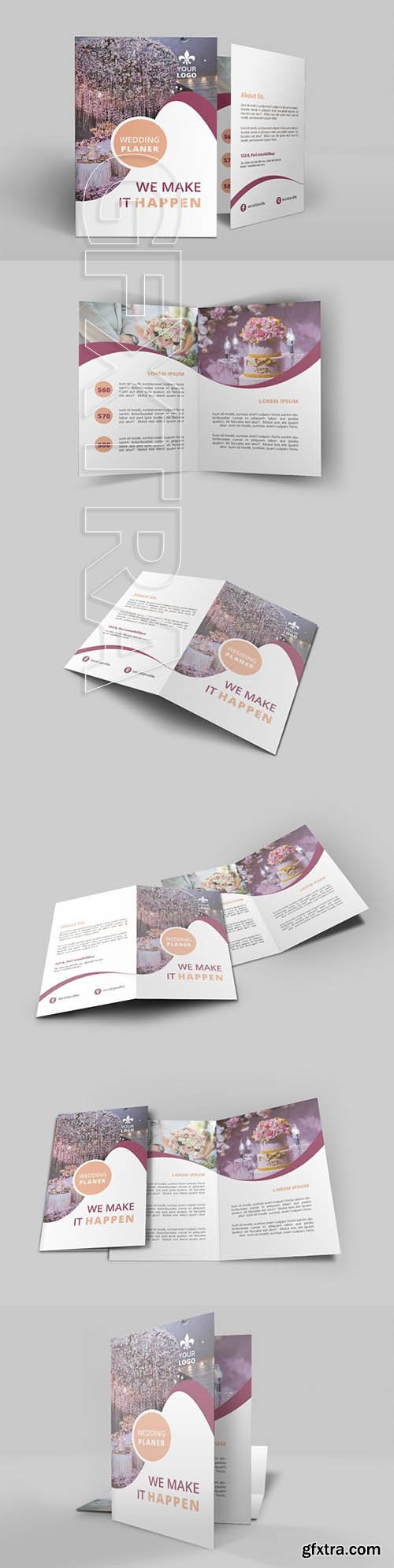 CreativeMarket - Wedding Services Bi-Fold Brochure 1969312